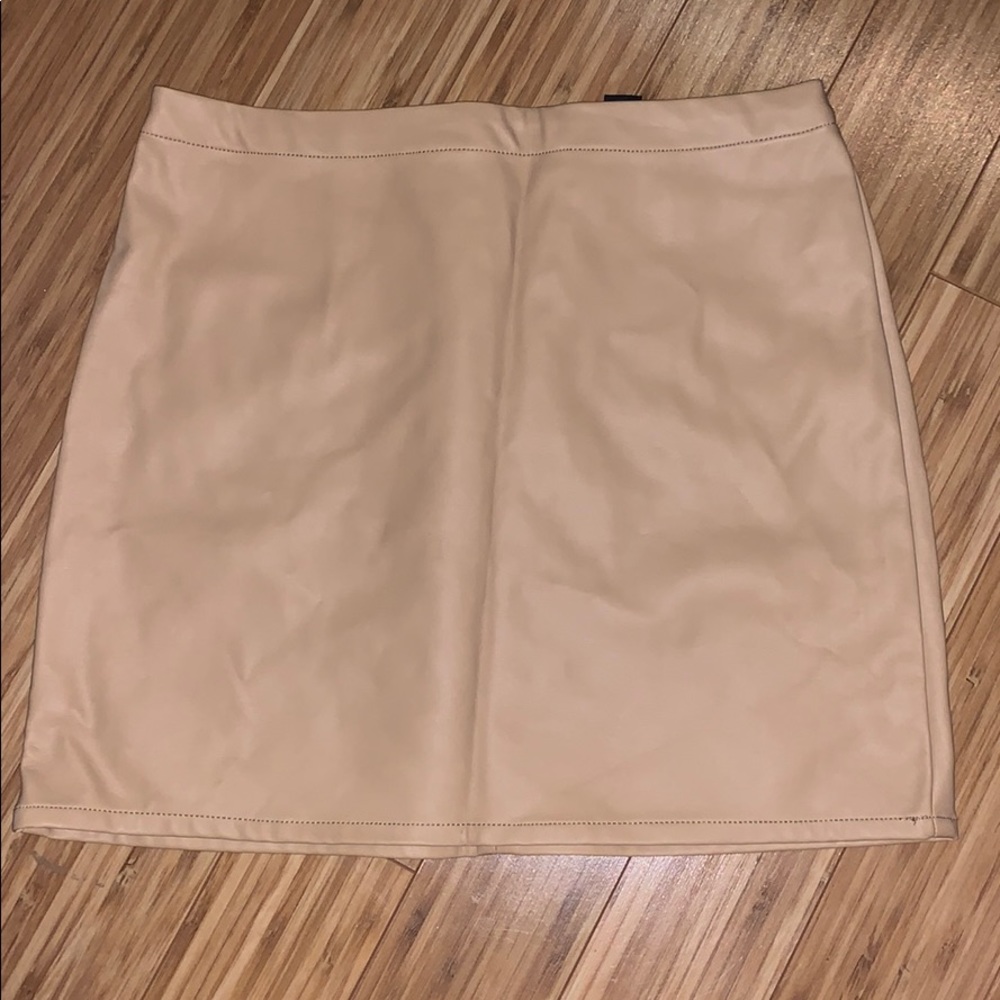 Faux Leather Tan mini skirt